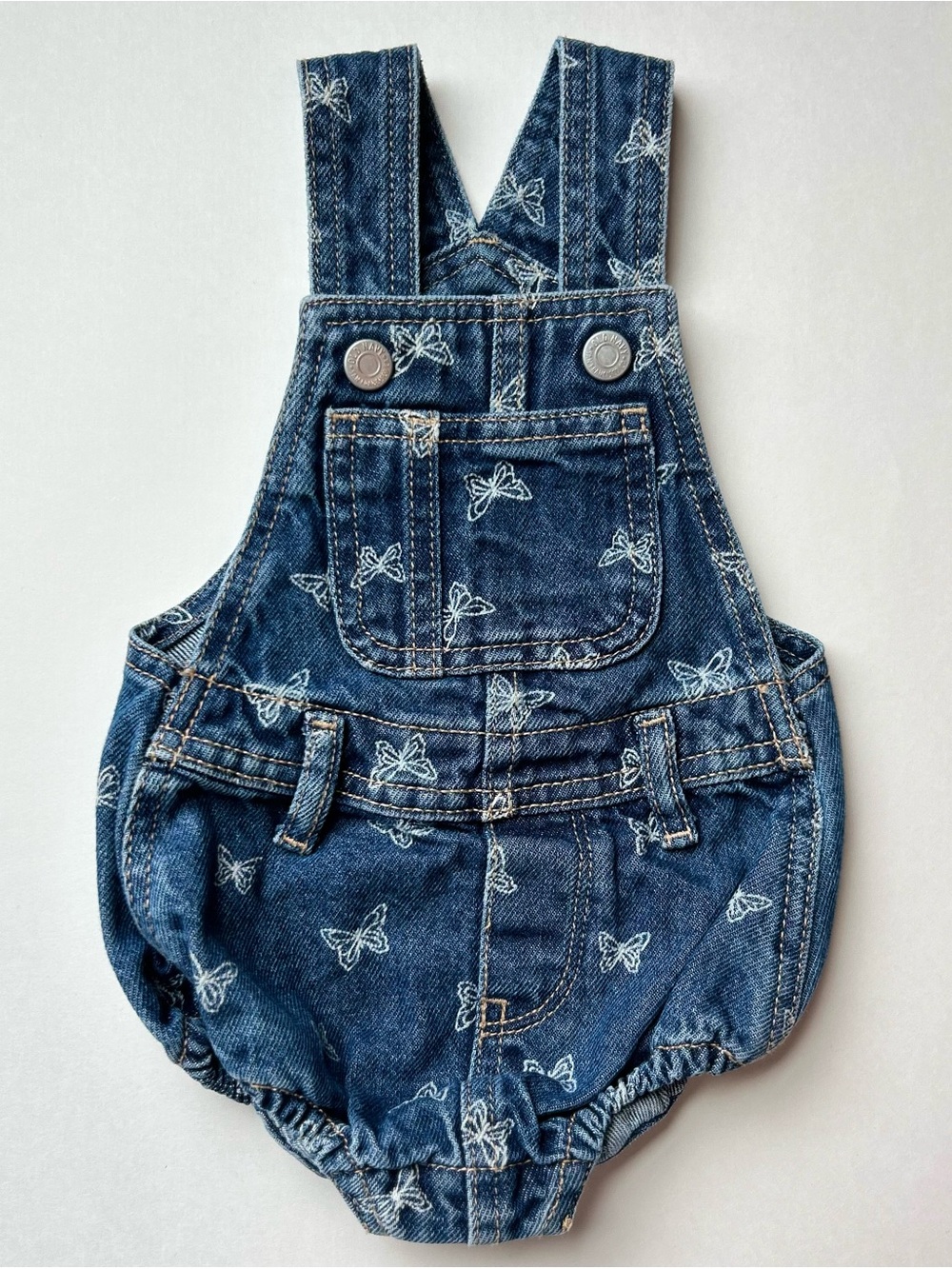 Old Navy Butterfly Bubble Denim Overalls